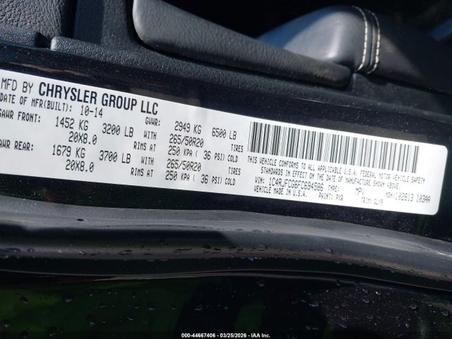 44667406 :رقم المزاد ، 1C4RJFCG6FC694586 vin ، 2015 Jeep Grand Cherokee Overland مزاد بيع