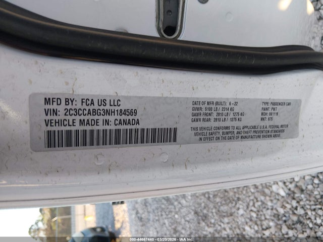 2022 CHRYSLER 300 2C3CCABG3NH184569 Photo 8