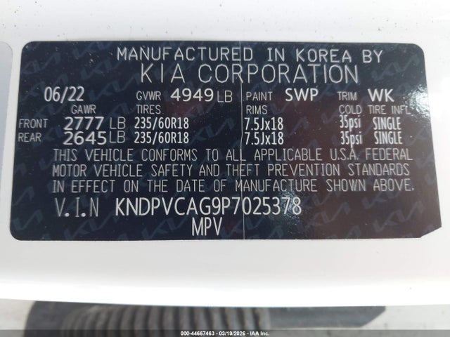 Продаж на аукціоні авто 2023 Kia Sportage Hybrid Ex, vin: KNDPVCAG9P7025378, номер лоту: 44667463