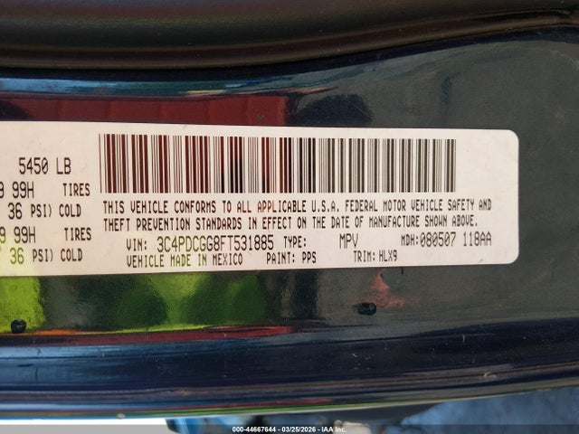 2015 DODGE JOURNEY 3C4PDCGG8FT531885 Photo 8