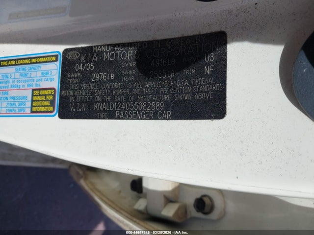 Aukcja sprzedaży 2005 Kia Amanti, vin: KNALD124055082889, numer aukcji: 44667686