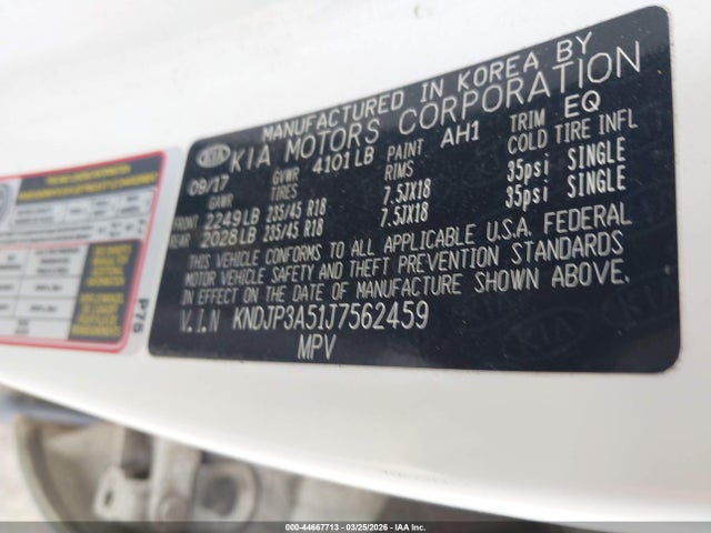 Aukcja sprzedaży 2018 Kia Soul +, vin: KNDJP3A51J7562459, numer aukcji: 44667713