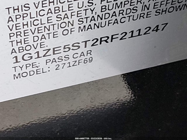 1G1ZE5ST2RF211247 Chevrolet Malibu Fwd 2lt