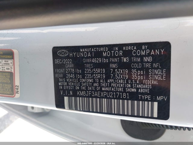 2023 HYUNDAI TUCSON KM8JF3AEXPU217181 Photo 8