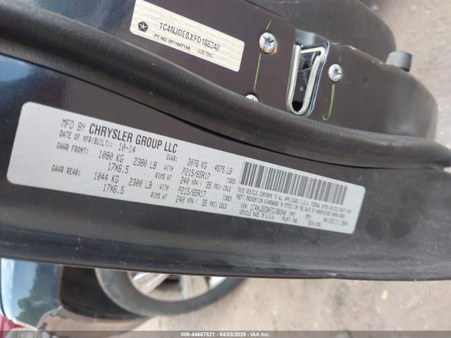 Продажа на аукционе авто 2015 Jeep Compass Latitude, vin: 1C4NJDEBXFD188340, номер лота: 44667821