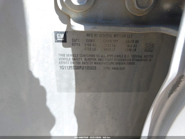 1G1125S3XFU105920 Chevrolet Impala 2lt