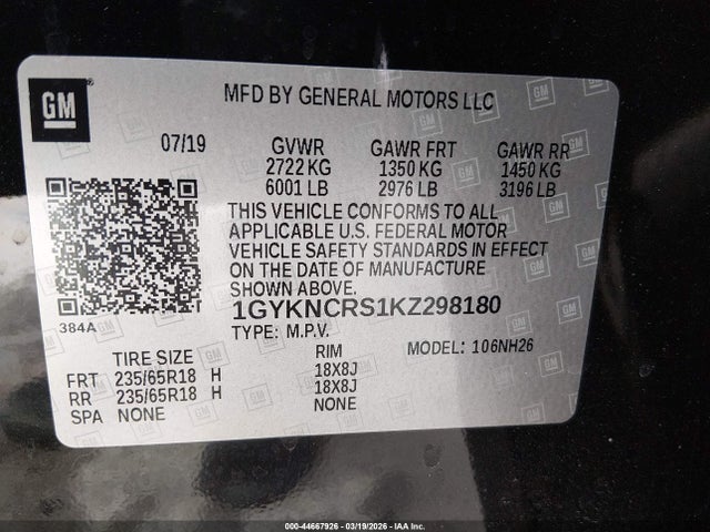 2019 CADILLAC XT5 1GYKNCRS1KZ298180 Photo 8