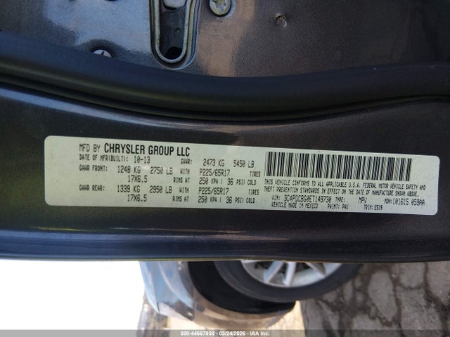44667938 :رقم المزاد ، 3C4PDCBG0ET149730 vin ، 2014 Dodge Journey Sxt مزاد بيع