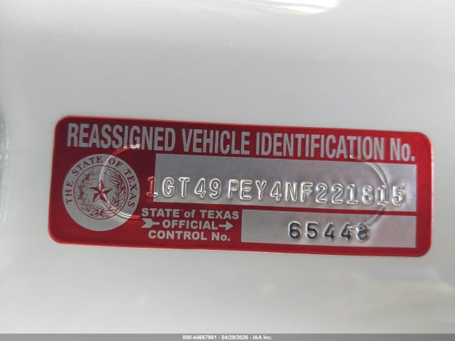 44667961 :رقم المزاد ، 1GT49PEY4NF221815 vin ، 2022 Gmc Sierra 2500hd 4wd  Standard Bed At4 مزاد بيع
