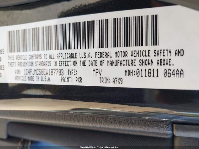 1C4PJMCS8EW187783 Jeep Cherokee Latitude