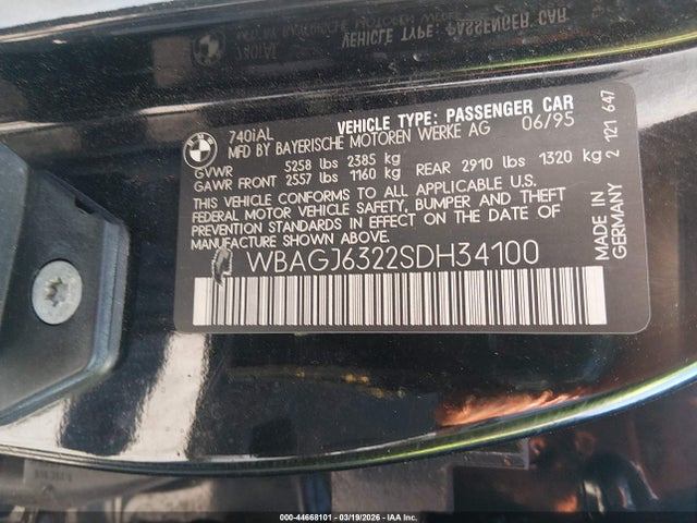 1995 BMW 740 WBAGJ6322SDH34100 Photo 8