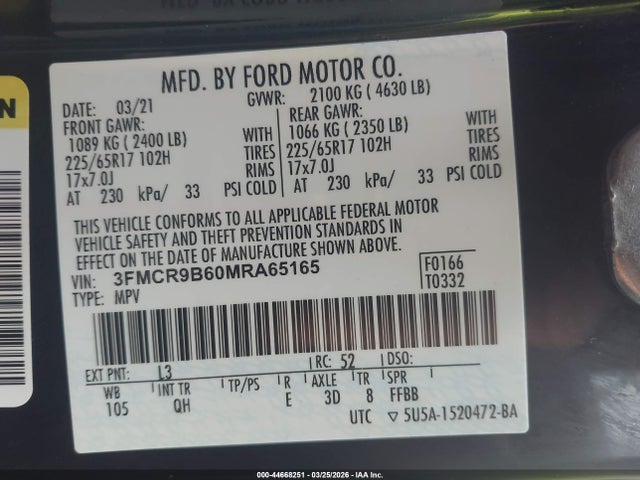 2021 FORD BRONCO SPORT 3FMCR9B60MRA65165 Photo 8