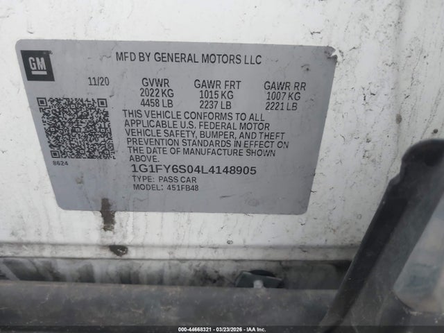 2020 CHEVROLET BOLT EV 1G1FY6S04L4148905 Photo 8