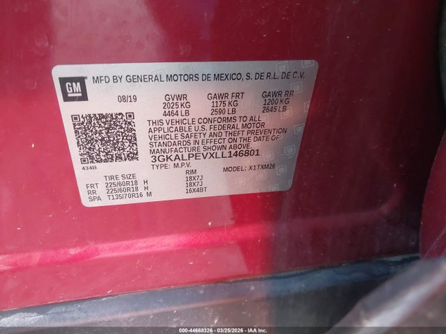 Продажа на аукционе авто 2020 Gmc Terrain Fwd Slt, vin: 3GKALPEVXLL146801, номер лота: 44668326