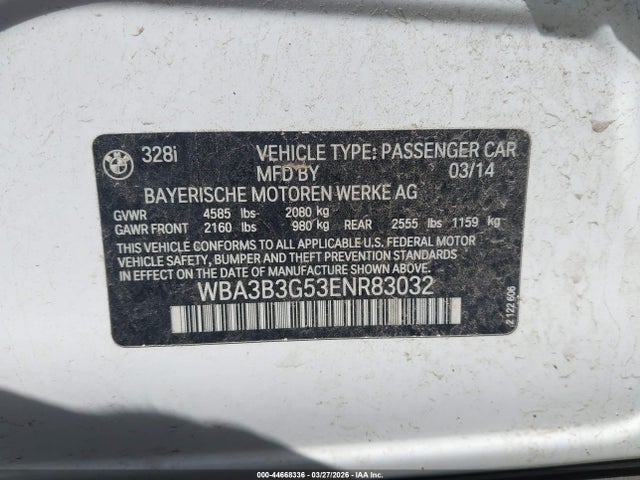 Продаж на аукціоні авто 2014 Bmw 328i Xdrive, vin: WBA3B3G53ENR83032, номер лоту: 44668336