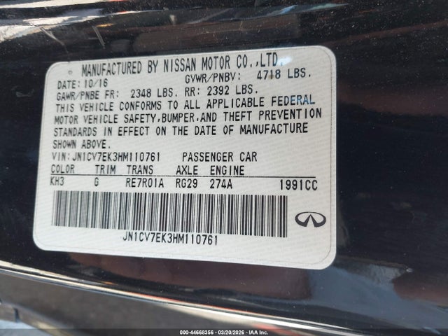 JN1CV7EK3HM110761 Infiniti Q60 2.0t