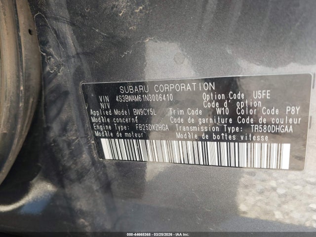 4S3BWAM61N3006410 Subaru Legacy Limited
