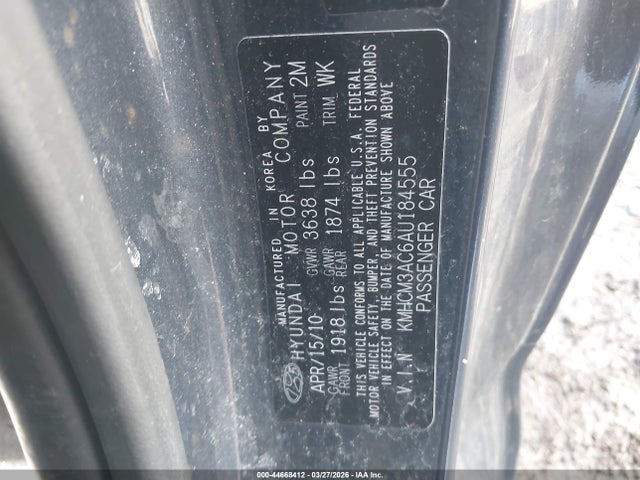 2010 HYUNDAI ACCENT KMHCM3AC6AU184555 Photo 8