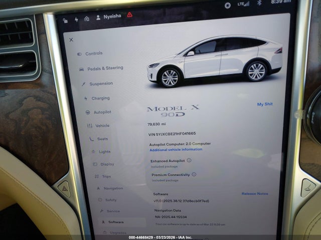 Aukcja sprzedaży 2017 Tesla Model X 100d/75d/90d, vin: 5YJXCBE21HF041665, numer aukcji: 44668429