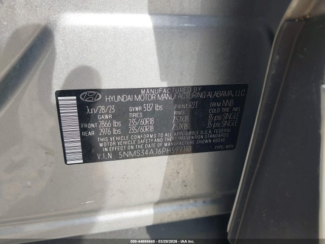 2023 HYUNDAI SANTA FE 5NMS34AJ6PH599110 Photo 8