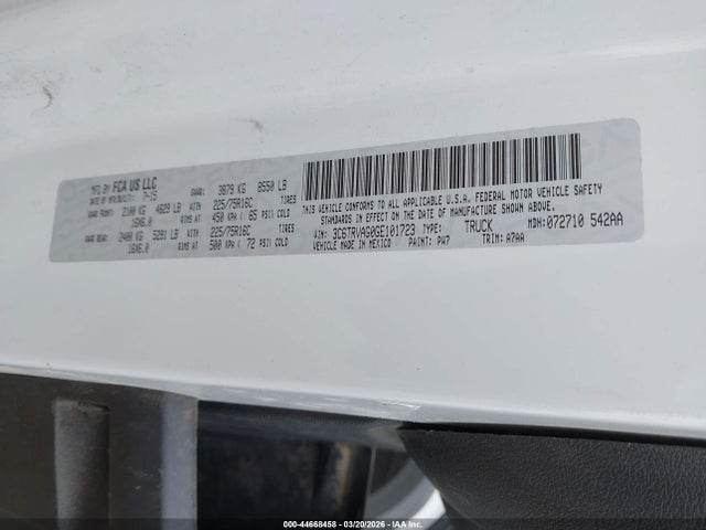Продажа на аукционе авто 2016 Ram Promaster 1500 Low Roof, vin: 3C6TRVAG0GE101723, номер лота: 44668458