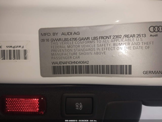 2017 AUDI A4 WAUENAF43HN040642 Photo 8