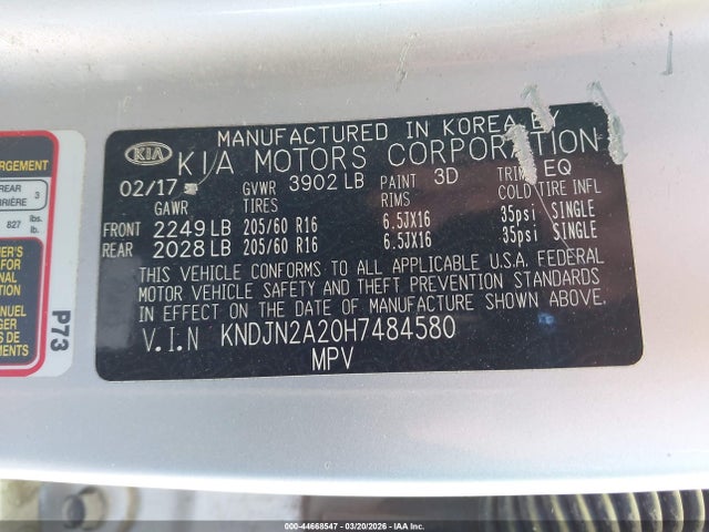 Продажа на аукционе авто 2017 Kia Soul !, vin: KNDJN2A20H7484580, номер лота: 44668547