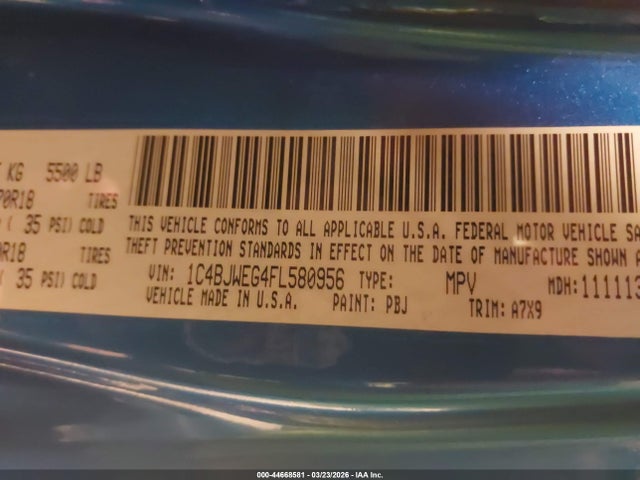 2015 JEEP WRANGLER UNLIMITED 1C4BJWEG4FL580956 Photo 8
