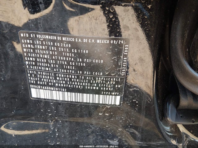 Aukcja sprzedaży 2024 Volkswagen Tiguan 2.0t Se R-line Black, vin: 3VVCB7AX0RM201162, numer aukcji: 44668615