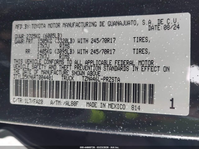 Toyota Tacoma Sr 2024 3TYLD5KN6RT004401 Image 9