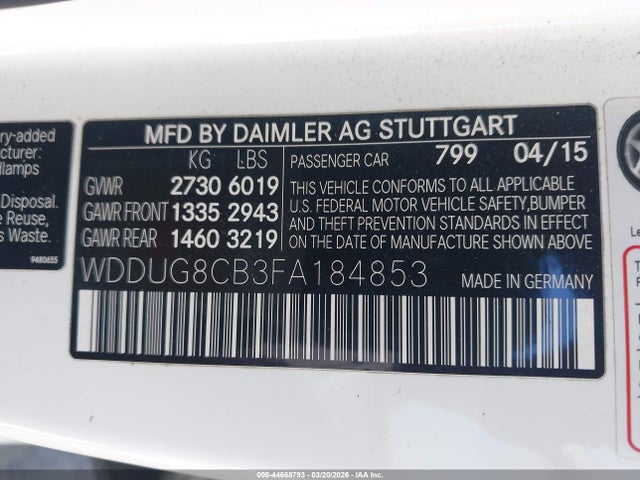 Aukcja sprzedaży 2015 Mercedes-benz S 550, vin: WDDUG8CB3FA184853, numer aukcji: 44668793