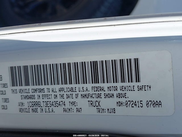 Продажа на аукционе авто 2014 Ram 1500 Lone Star, vin: 1C6RR6LT3ES435474, номер лота: 44668821