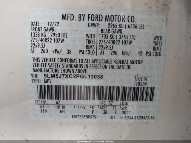 2023 LINCOLN AVIATOR 5LM5J7XC2PGL13038 Photo 8