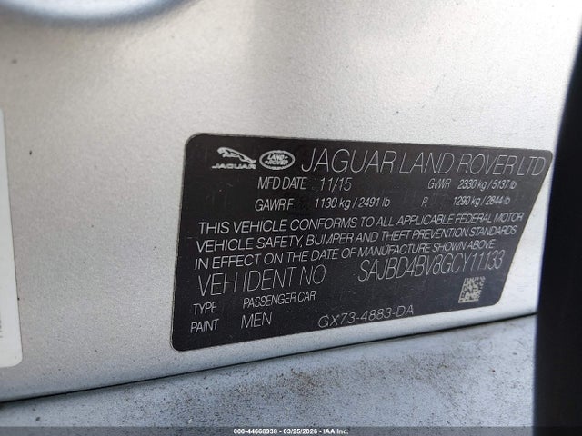 2016 JAGUAR XF SAJBD4BV8GCY11133 Photo 8