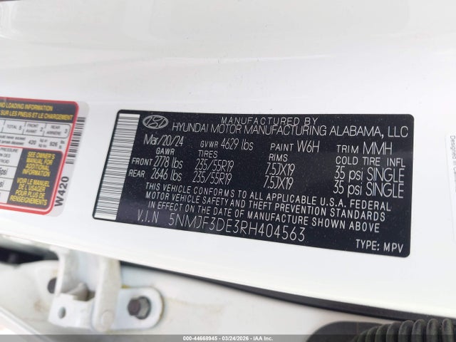 Hyundai TUCSON SEL 2024 5NMJF3DE3RH404563 Image 9