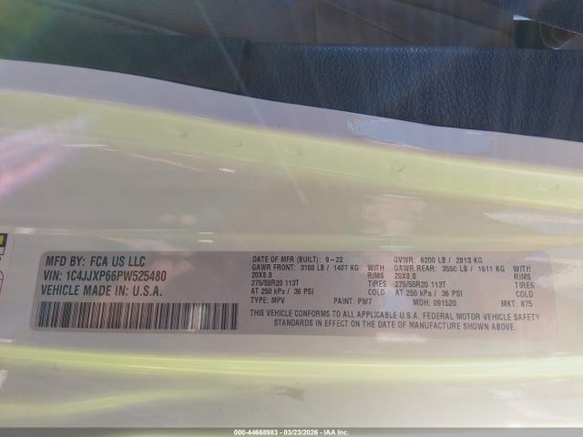 2023 Jeep Wrangler 4xe Sahara 4x4 მანქანა იყიდება აუქციონზე, vin: 1C4JJXP66PW525480, აუქციონის ნომერი: 44668983