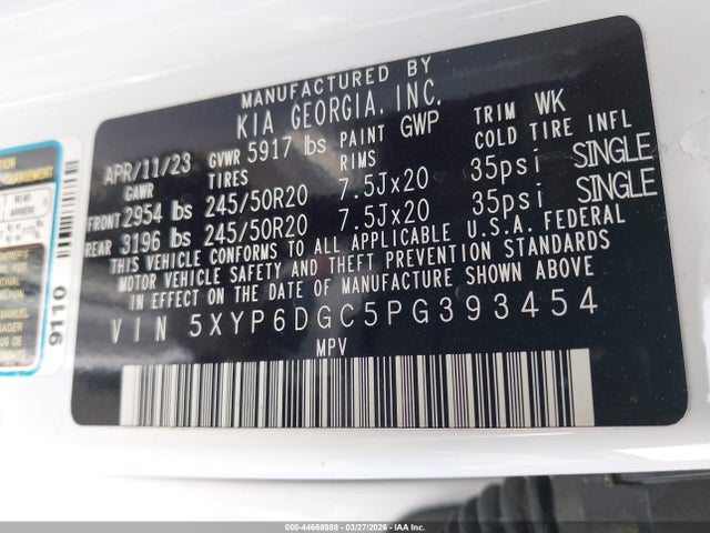 KIA Telluride S 2023 5XYP6DGC5PG393454 Image 9