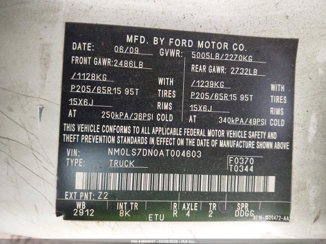 2010 FORD TRANSIT CONNECT NM0LS7DN0AT004603 Photo 8