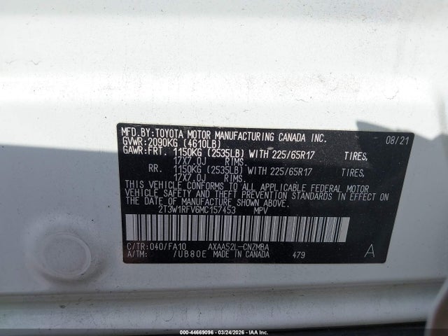 Toyota Rav4 Xle 2021 2T3W1RFV6MC157453 Image 9