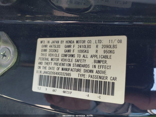 2009 ACURA TSX JH4CU26649C032985 Photo 8