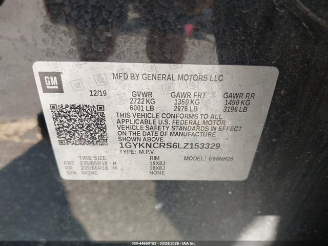 2020 CADILLAC XT5 1GYKNCRS6LZ153329 Photo 8