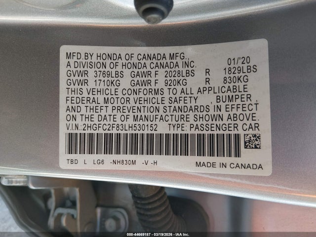 Honda Civic Sport 2020 2HGFC2F83LH530152 Image 9