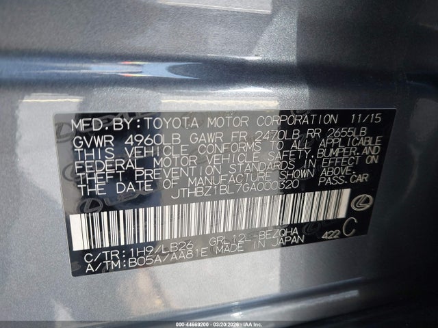 2016 LEXUS GS 350 JTHBZ1BL7GA000320 Photo 8