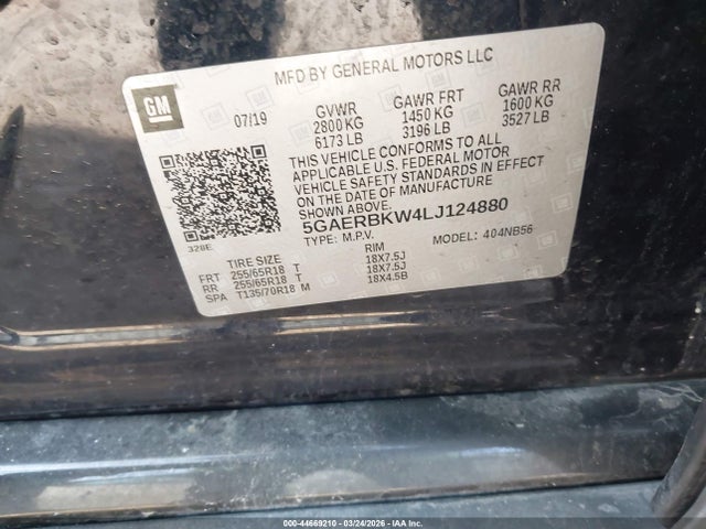 Продажа на аукционе авто 2020 Buick Enclave Essence, vin: 5GAERBKW4LJ124880, номер лота: 44669210