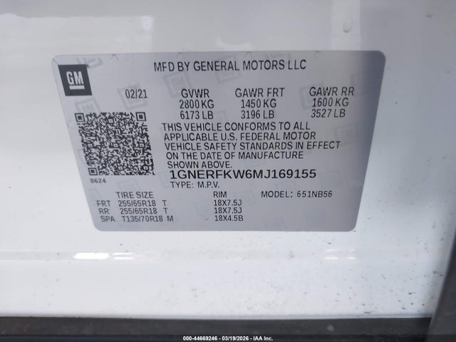 Chevrolet Traverse Fwd Ls 2021 1GNERFKW6MJ169155 Image 9