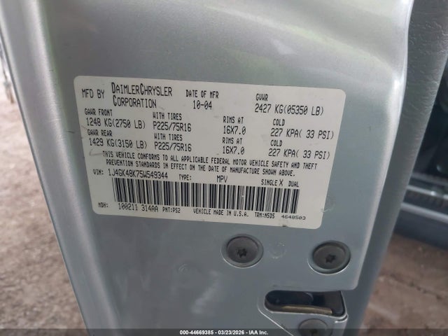 2005 JEEP LIBERTY 1J4GK48K75W549344 Photo 8