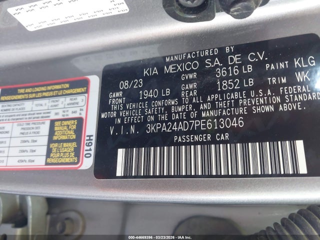 3KPA24AD7PE613046 KIA RIO S