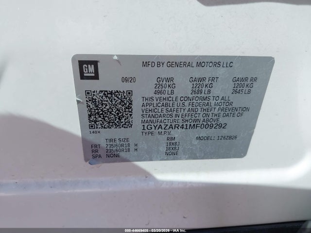 Продажа на аукционе авто 2021 Cadillac Xt4 Fwd Luxury, vin: 1GYAZAR41MF009292, номер лота: 44669405