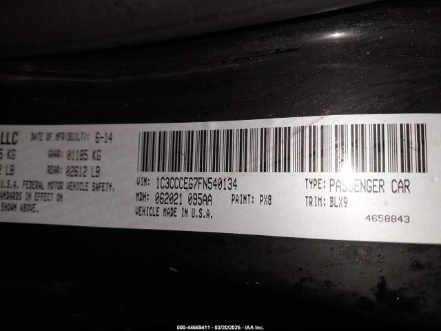 Продажа на аукционе авто 2015 Chrysler 200 C, vin: 1C3CCCEG7FN540134, номер лота: 44669411