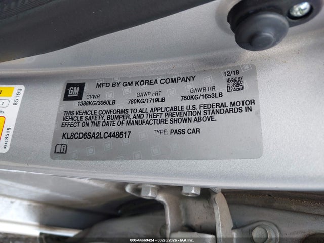 Chevrolet Spark Fwd 1lt Automatic 2020 KL8CD6SA2LC448617 Image 9